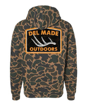 Load image into Gallery viewer, DEL Made Duck Camo Outdoors Hoodie
