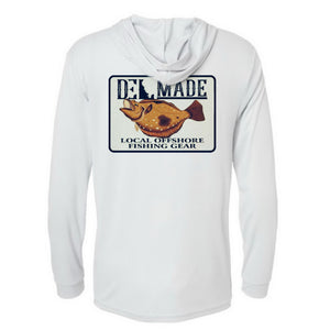 DEL Made Flounder Performance Hoodie (White)